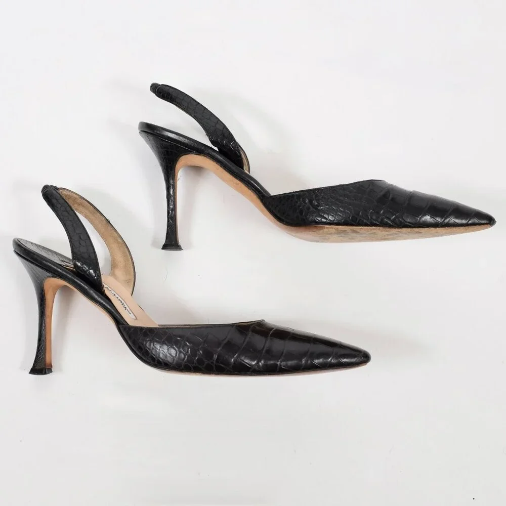 Manolo Blahnik Carolyne crocodile alligator shoes - Picture 4 of 11